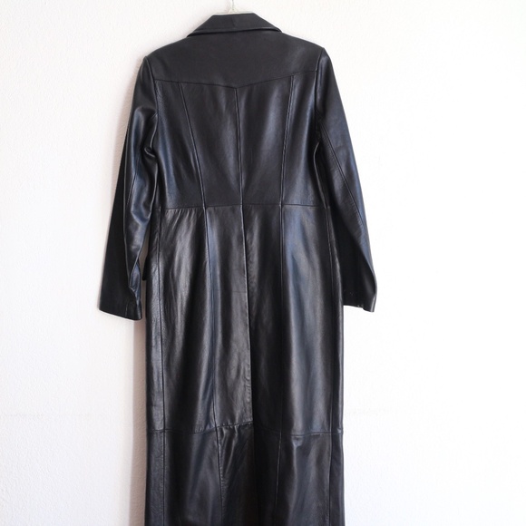 Bebe ankle length black leather coat - Picture 9 of 15